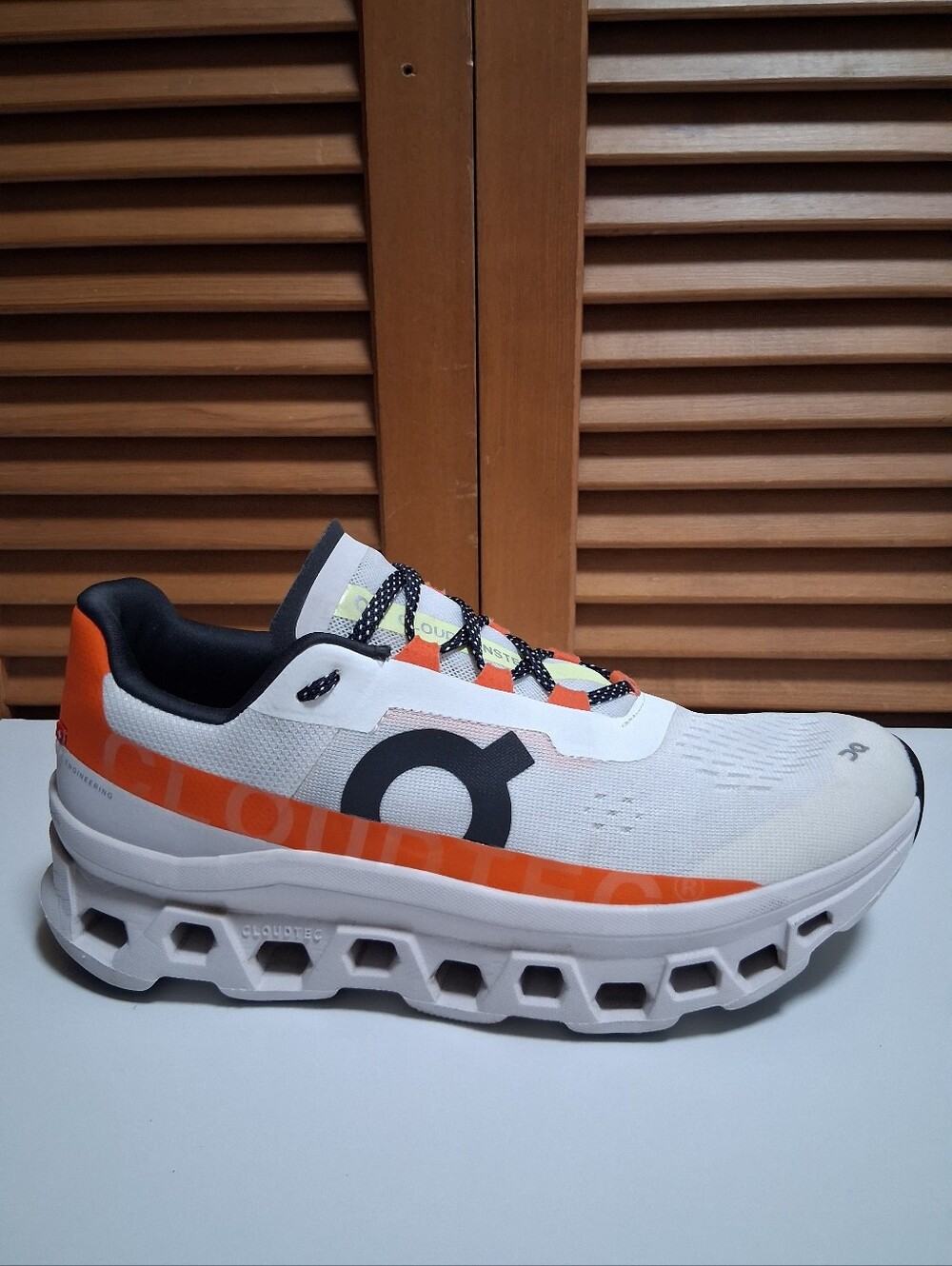 On Cloudmonster Undyed-White/Flame Men's Running Shoe * Size: 9
